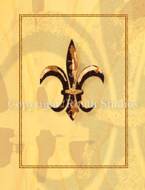 Bronze Fleur-de-lis Louisiana Greeting Cards - Cajun Greeting Cards